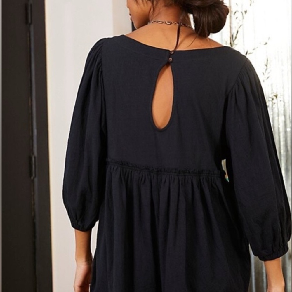 Free People Black Puff Sleeve Romper - Picture 12 of 12